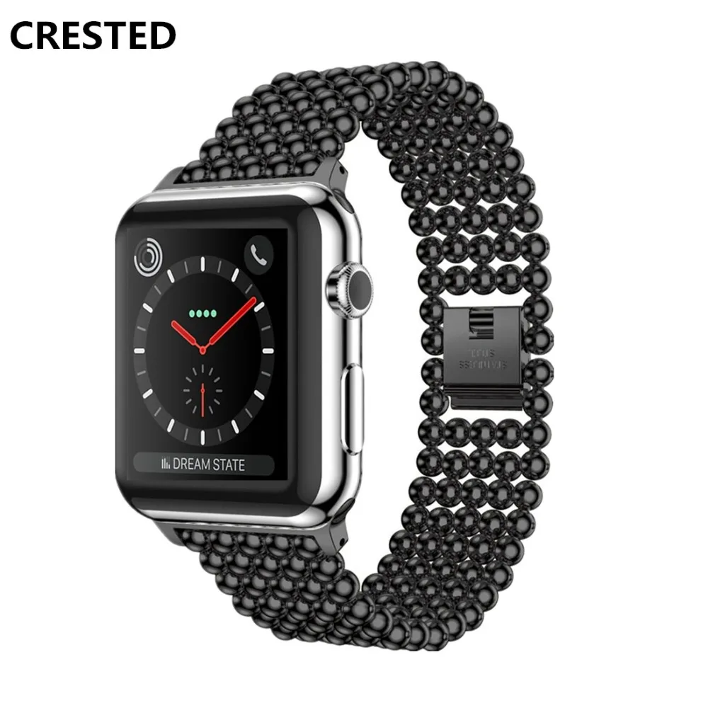 Ремешок хохлатый из нержавеющей стали для Apple Watch 5 4 Band 44 мм 40 браслет наручных
