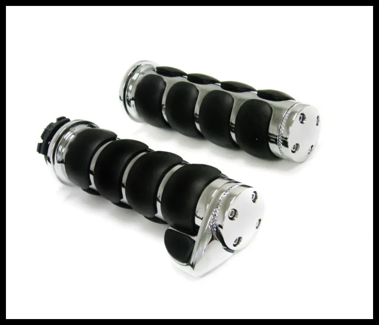 Chrome Hand Grips +Throttle Boss for Suzuki Boulevard Intruder GSXR 600