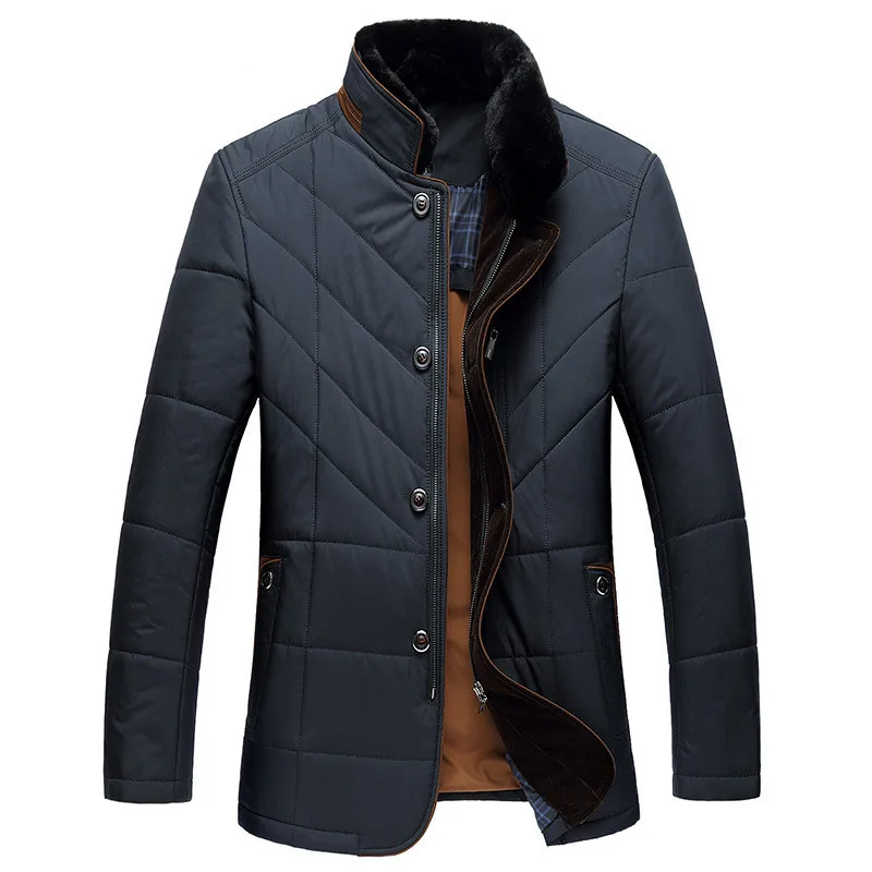 Business Brand Clothing Middle age Men's Winter Jacket Thick Cotton