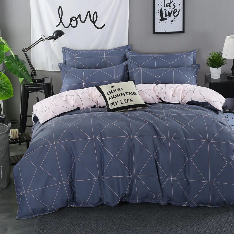 Modern Fashion Geometric 4Pcs Twin/Full/Queen/King Size Bedding Linen
