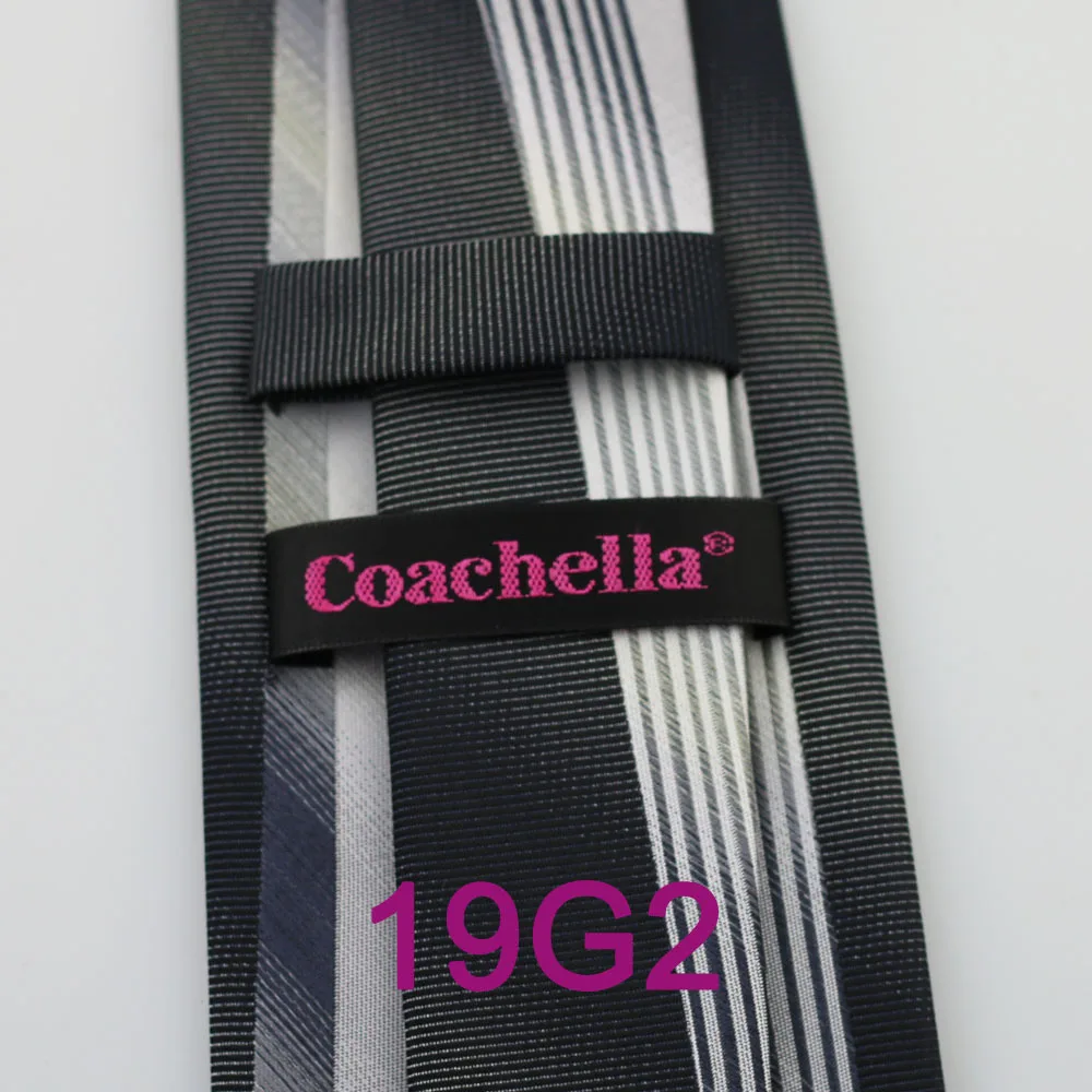 YIBEI coahella галстуки мужские серебристо-серые с черной каймой вертикальная полоса галстук ЖАККАРДОВЫЙ тканый 8,5 см шеи галстуки мужской галстук