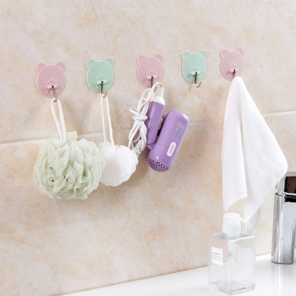 

1PC Panda Shape Wall Hooks Hanger Key Holder Strong Suction Cup Sucker Kitchen Organizer Bathroom Adhesive Storage Rack Shelf