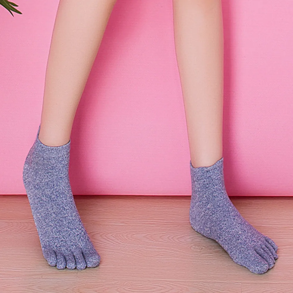 Женские хлопковые носки с пятью пальцами спортивные дышащие для тренировок