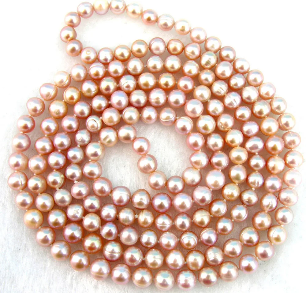 

Jew2947 Handmade Long 50" Lavender Purple Cultured Freshwater Pearl Necklace