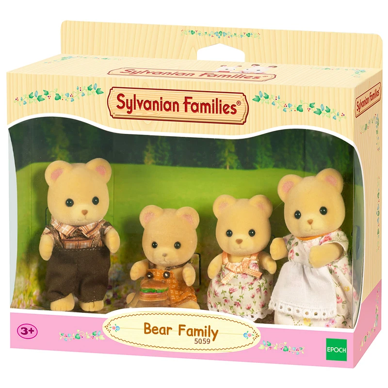 Sylvanian Families медовый Медвежонок семейный кукольный домик 4 шт. Набор фигурок для родителей и детей девочка игрушка подарок новинка 5059