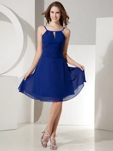 2016 einfache A-linie Royal Blue Kurze Chiffon Junioren Prom Kleider Sommer Urlaub Kleider Abschlussfeier Kleider cd6385