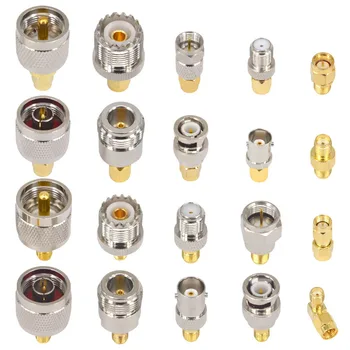 

SMA to SMA BNC N F UHF Type Connectors Kits RF Adapter 20 Type