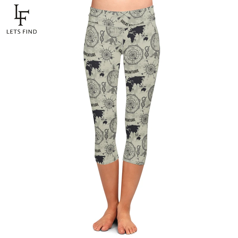 LETSFIND Summer Women Print Capri Leggings Fashion High Waist High Quality Milk Silk Mid Calf Leggings Hot Sale LETSFIND Summer Women Print Capri Leggings Fashion High Waist High Quality Milk Silk Mid Calf Leggings Hot Sale