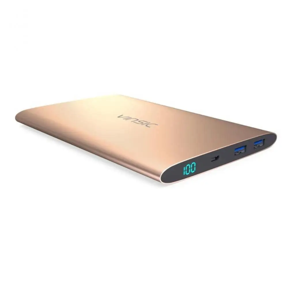 Vinsic чужой P7 Ultra Slim 15000 mAh Мощность банк Портативный внешний Батарея Зарядное устройство Dual USB для