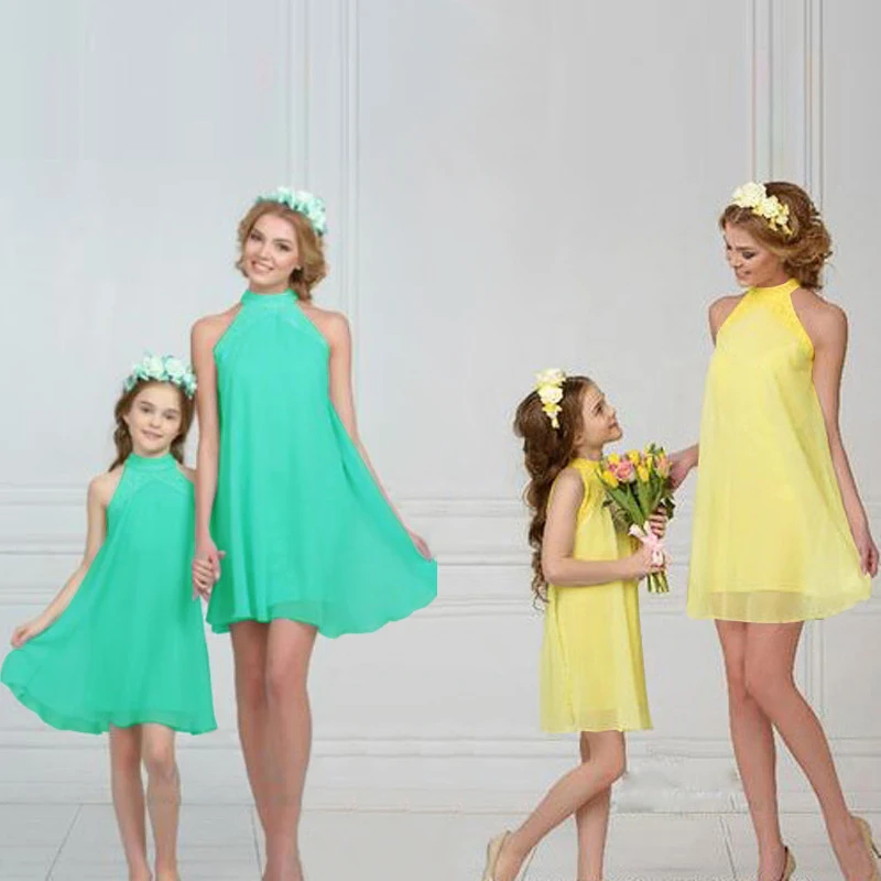 Платье для мамы и дочки, одежда для мамы и дочки, модная семейная