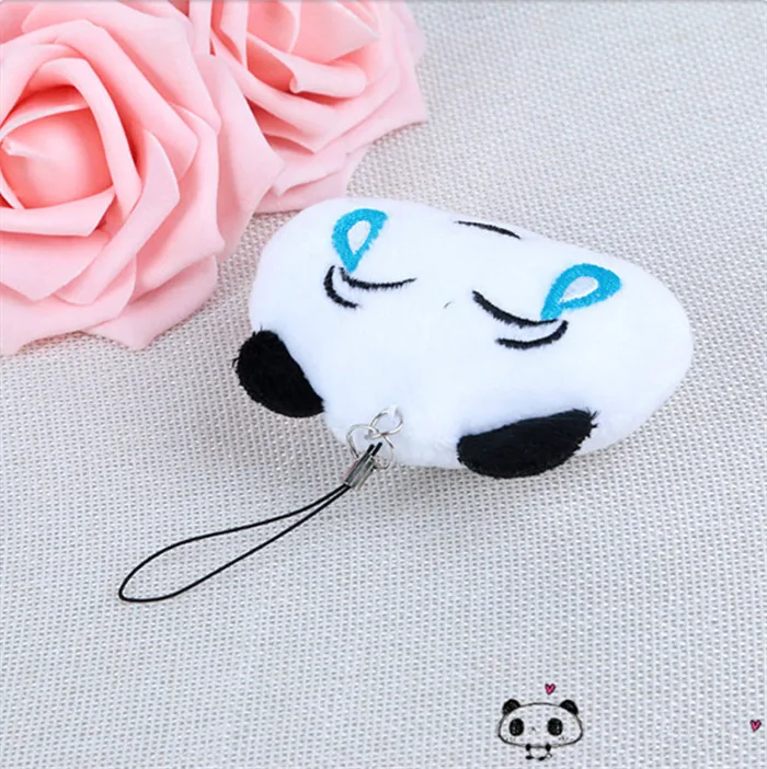 Fashion Panda Emoji Plush Toys Key Chain Ring Pom Bear Keychain Woman Bag Charms Man Car Keyring Wedding Party Trinket Jewelry (3)