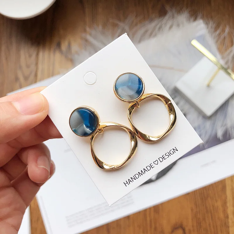 Classic Acrylic Geometric Women Dangle Earrings Irregular Round Earrings For Women Drops Earrings Bohemian Earrings