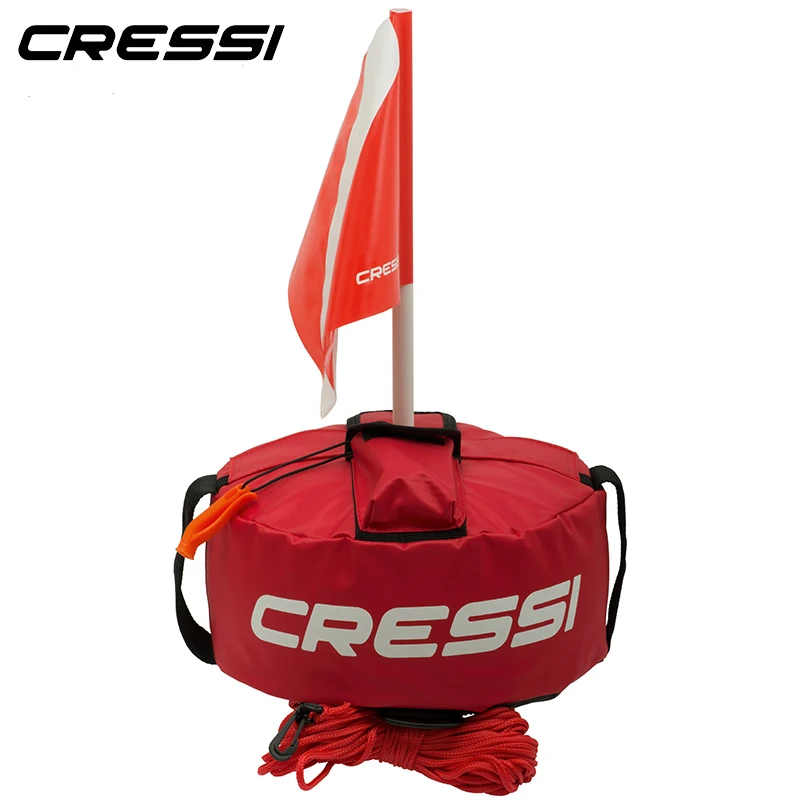 

Cressi TONDA BUOY PVC Inflatable Dive Buoy With Red Flag Snorkel Scuba Diving Surface Marker Safety Outdoor Accessory