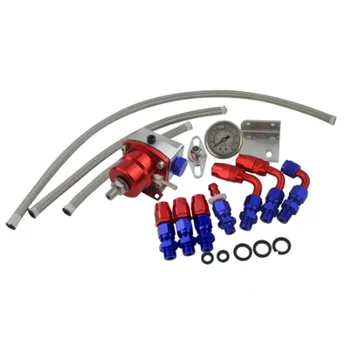 

Universal Adjustable Fuel Pressure Regulator Oil 160Psi Gauge An 6 Fitting End With/Without Pqy Logo+Sticker