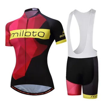 

MILOTO Bike Team Womens Racing Cycling Jersey Short Sleeve Bicycle Clothes Summer mtb Bike Jersey Cycling Clothing Ropa Ciclismo