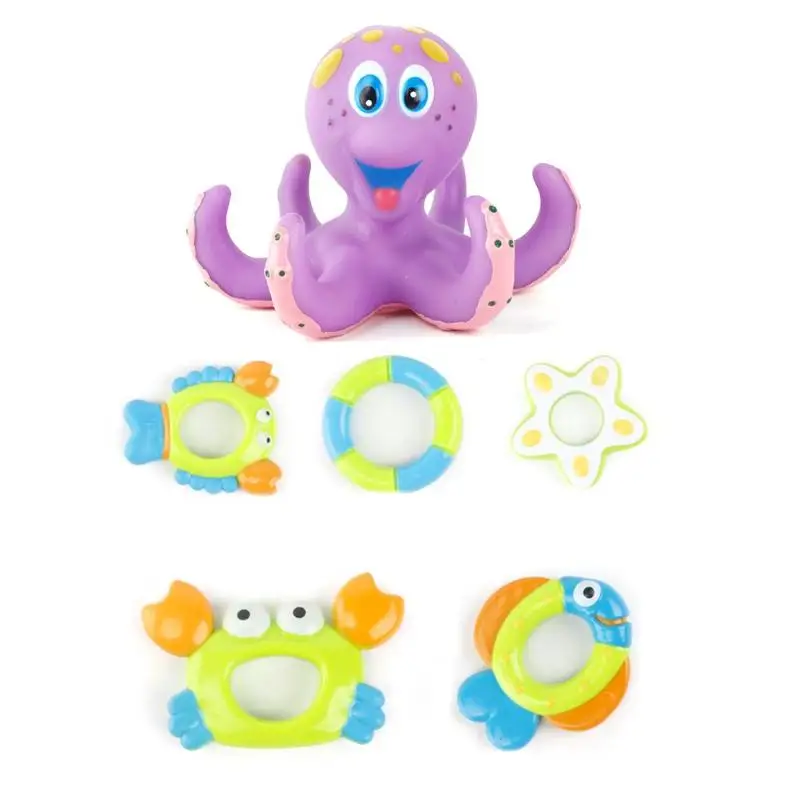 Детские Игрушки для ванны Детские игрушки для воды Осьминог для ванной игровой набор для ванной душ мягкие захватывающие игрушки Детские