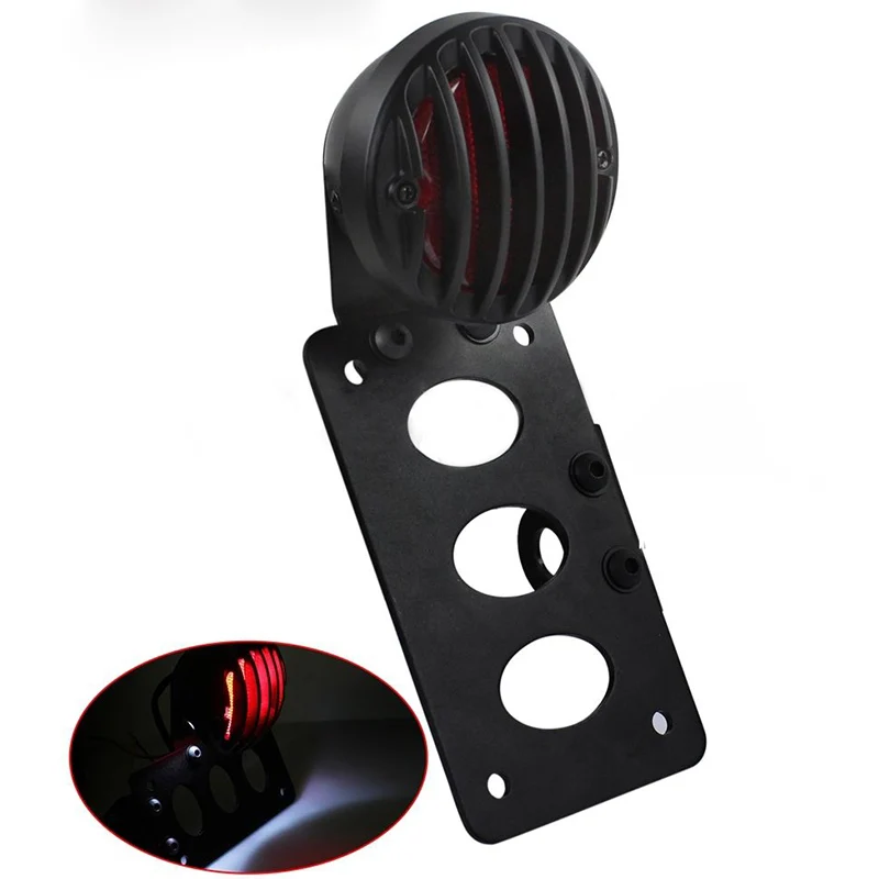

High Quality 1 Set Motorcycle LED License Plate Bracket Side Mount Tail Light For H-arley S-portster B-obber C-hopper Motorcycle