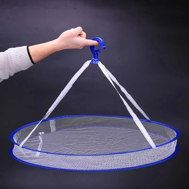 

New Double Layer Drying Rack Folding Hanging Clothes Laundry Basket Dryer Sweater Cloth Net Dry Rack Mesh Hanger For Underwear