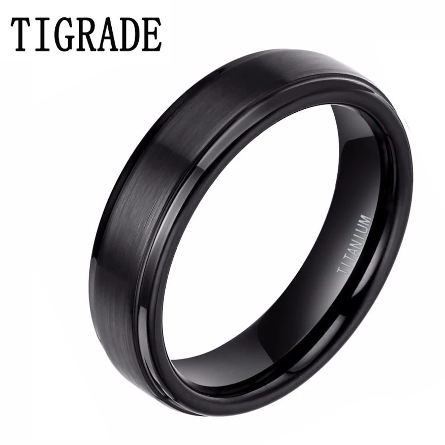 

2 pieces Free Shipping Black 100% Titanium Men's Ring Top Quality Engagement Ring Size 4-13