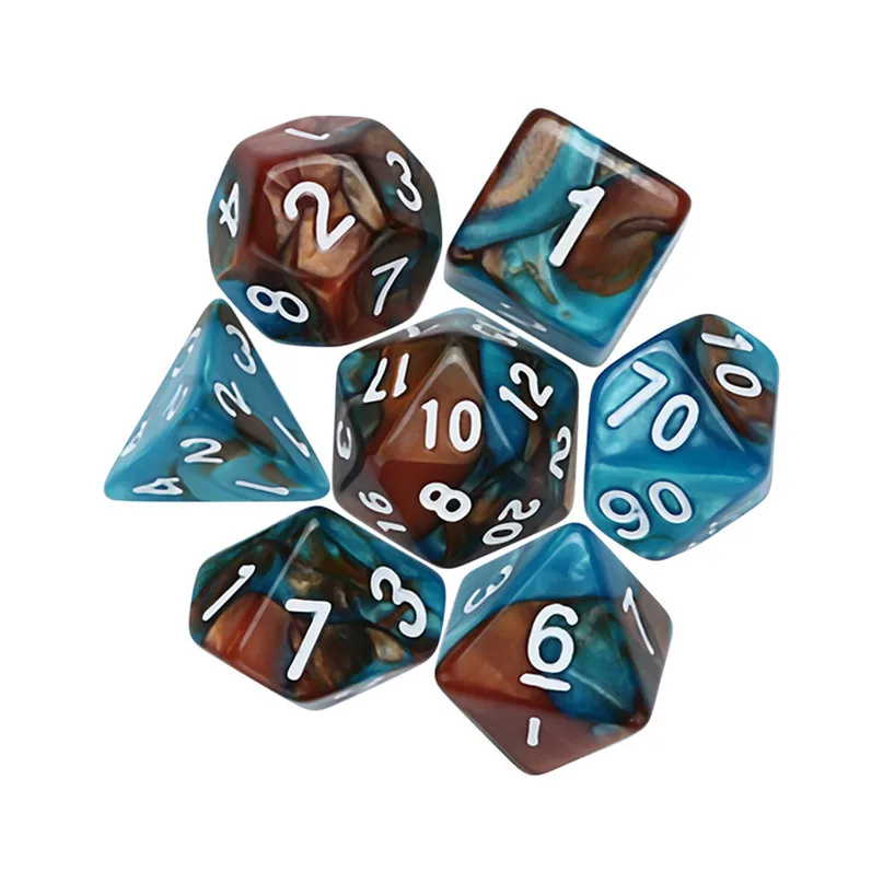 42 шт. TRPG игральные кости многогранные D4-D20 многогранные Акриловые Игральные Кости цифровые игральные кости для любителей игр TRPG#2n22