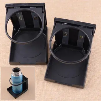 

CITALL 2pcs Black Universal Cup Holder Foldable Cans Drink Storage Box for Car Truck Motorhome Canister Bottle