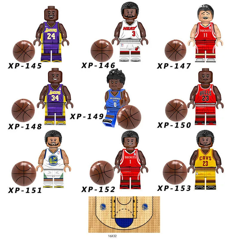 

9PCS Basketball Stars Figures Kobe O'nel James Curry Michael Jordan Basketball players building blocks bricks toys for children