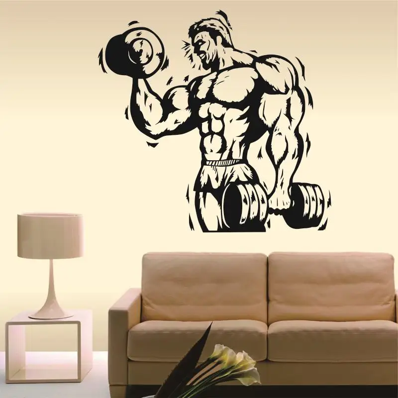 Dctal GYM wall sticker  Logo Name GYM Decal Posters Vinyl Wall Decals Pegatina Quadro Parede Decor Mural GYM Sticker 19