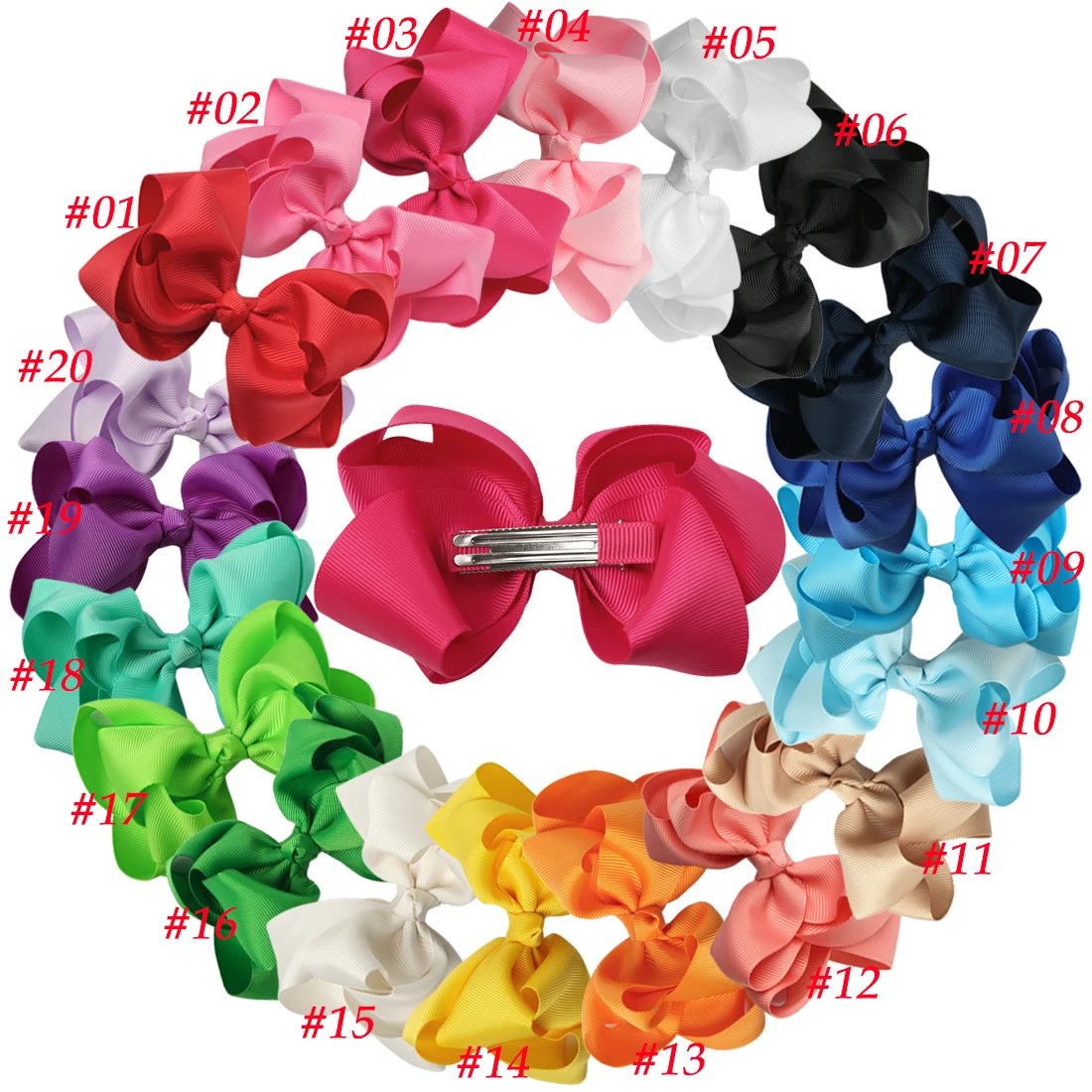 20 шт./лот 4 дюйма наборный Grosgrain Hairbows с зажимом два Слои Giles танец заколки