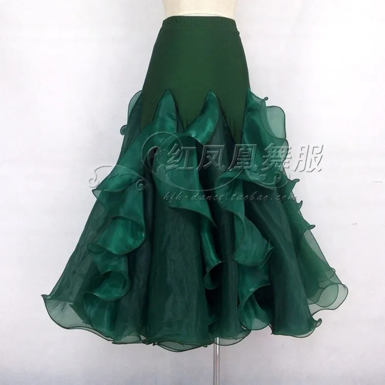 Стиль бальных танцев костюмы сексуальный спандекс обжимной юбка для бальных танцев для женщин юбки бальных танцев S-4XL LBR-115 - Цвет: Зеленый