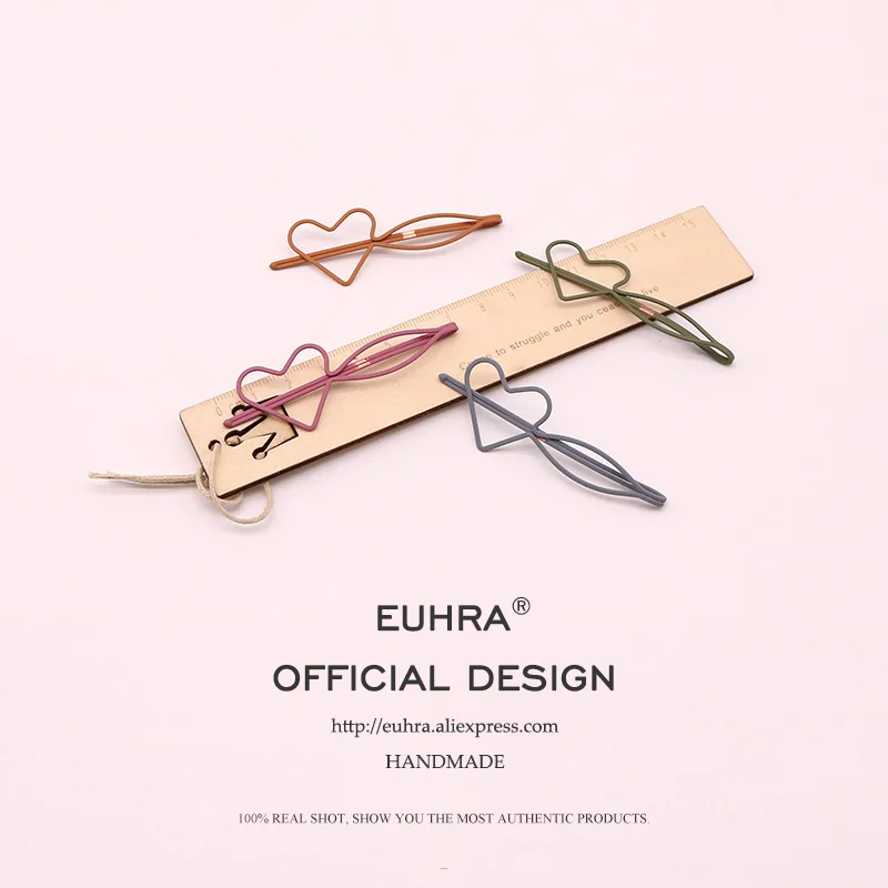 EUHRA, 10 цветов, милые заколки для волос, заколка в форме сердца для девочек, заколки для волос, для детей, женщин, заколки
