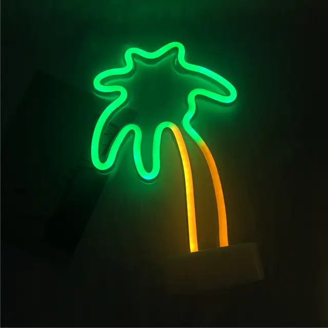 Leedome Aa Battery Powered Unicorn Neon Lamp Pink Flamingo Led