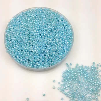 

16g 1000pcs 2mm AB Light Blue Colorful Round Opaque Loose Spacer Bead Cezch Glass Seed Beads Handmade Jewelry DIY Garment Bead