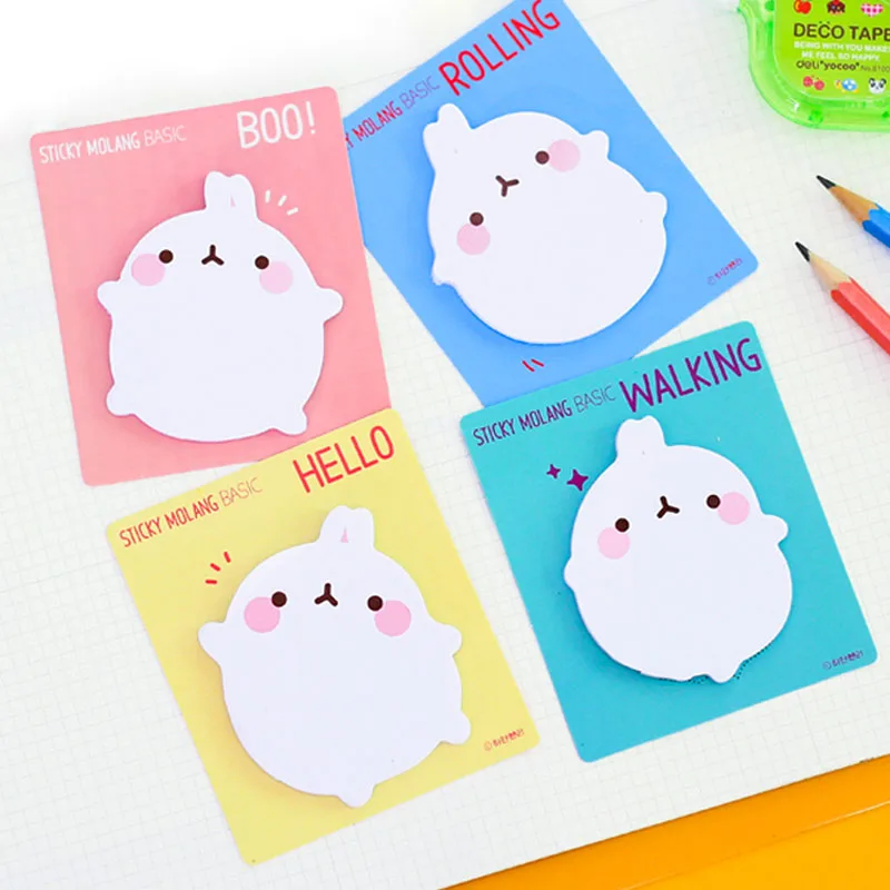 

4X Cute Kawaii Rabbit Adhesive Memo Pad Sticky Notes DIY Decorative Stickers Kids Student Stationery School Office Supply