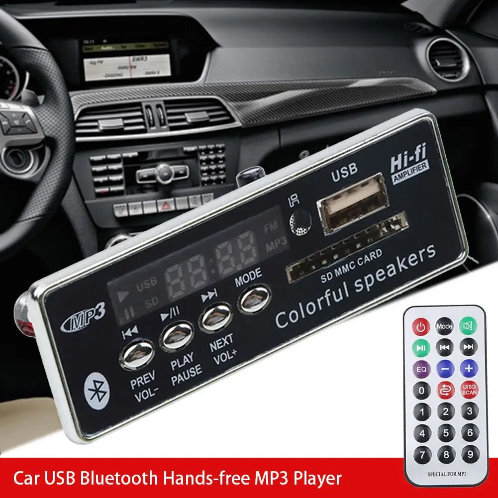 

Car USB Bluetooth Hands-free MP3 Player Integrated MP3 Decoder Board Module with Remote Control USB FM Aux Radio for Car