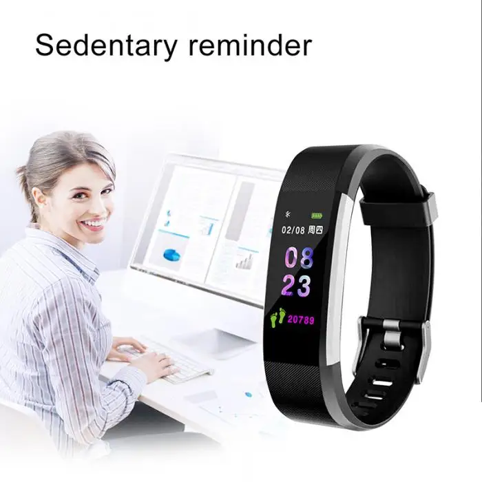 ID115 плюс Bluetooth Смарт-часы Шагомер фитнес-часы с монитором сердечного ритма IP67 Водонепроницаемый-капля