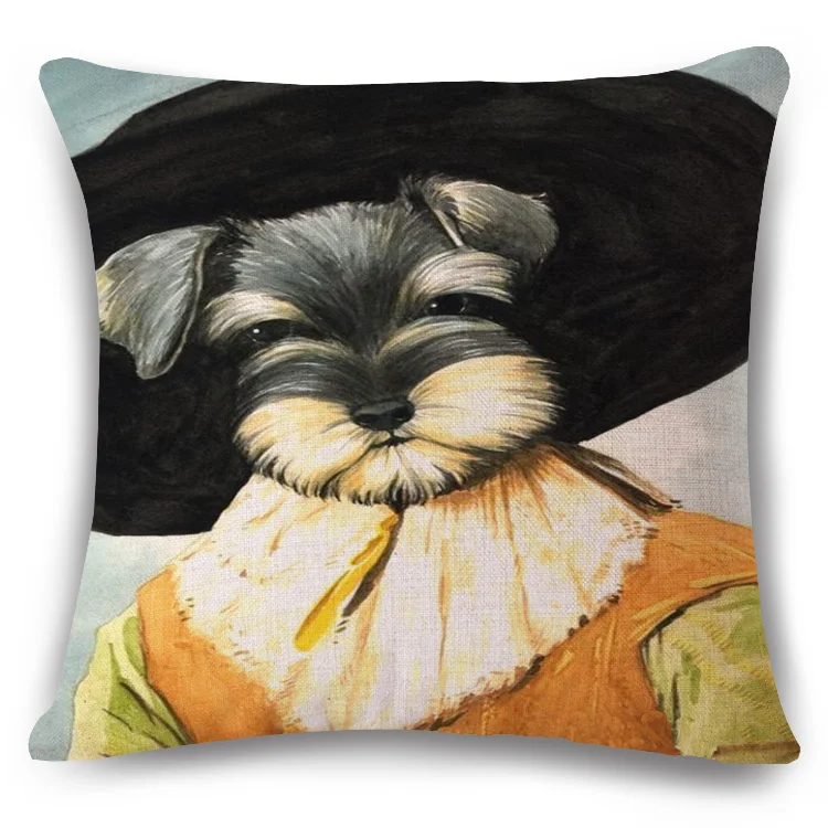 Модные креативные Чехлы для подушек с принтом собаки, льняная семейная привязанность, диванное сиденье, домашний декоративный чехол для подушки