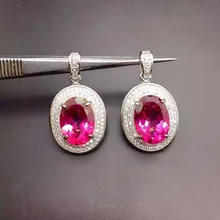 Натуральный Красный топаз кулон S925 Серебряный натуральный драгоценный камень кулон Цепочки и ожерелья Модная классика элегантная жилетка большого размера для женщин с круглым носком; вечерние ювелирные изделия