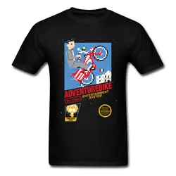 Приключения байкер футболка мужские черные Футболки одежда из 100% хлопка Геометрическая мультфильм футболка смешные футболки дизайнер