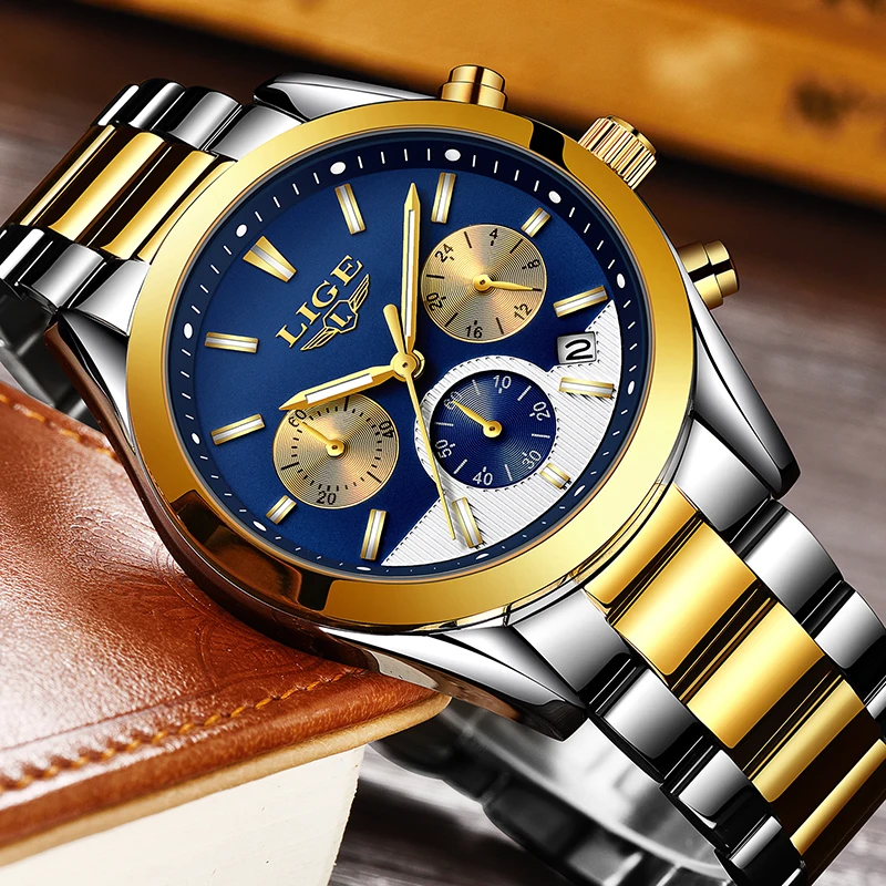 

LIGE Luxury brand watch men Business classic dress quartz watches men waterproof Fashion wirst Watch Male Clock erkek kol saati
