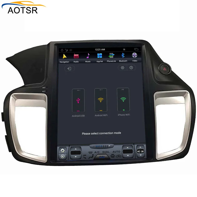 Best Tesla style 12.1"Big screen Android 7.1 Quad core Car radio GPS Navigation for HONDA ACCORD nine 2013-2018 autostereo no dvd 10