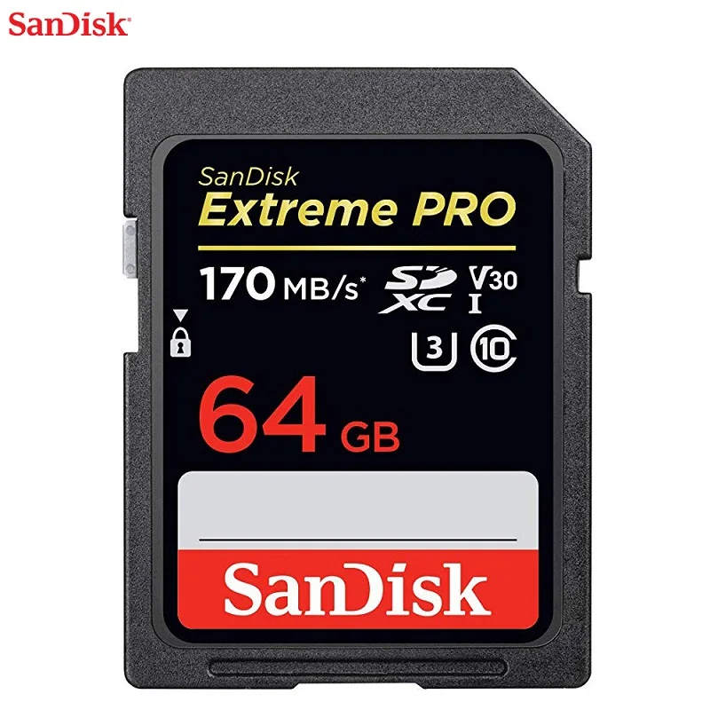 SanDisk SD карта 16 ГБ 32 ГБ 64 Гб 128 ГБ 256 Гб карта памяти 80 МБ/s-95MB/с для Canon Nikon SLR Камера Съемки 4K видео - Емкость: 170MB--64GB