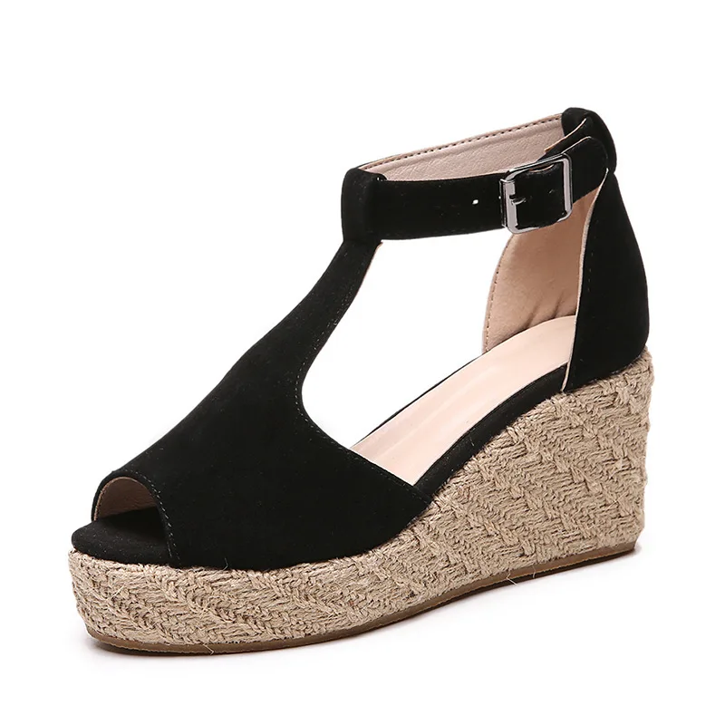

Women Sandals 2019 Platform Sandals Wedges Shoes For Women Heels Sandalias Mujer Summer Shoes Leather Wedge Heels Sandals 35-43