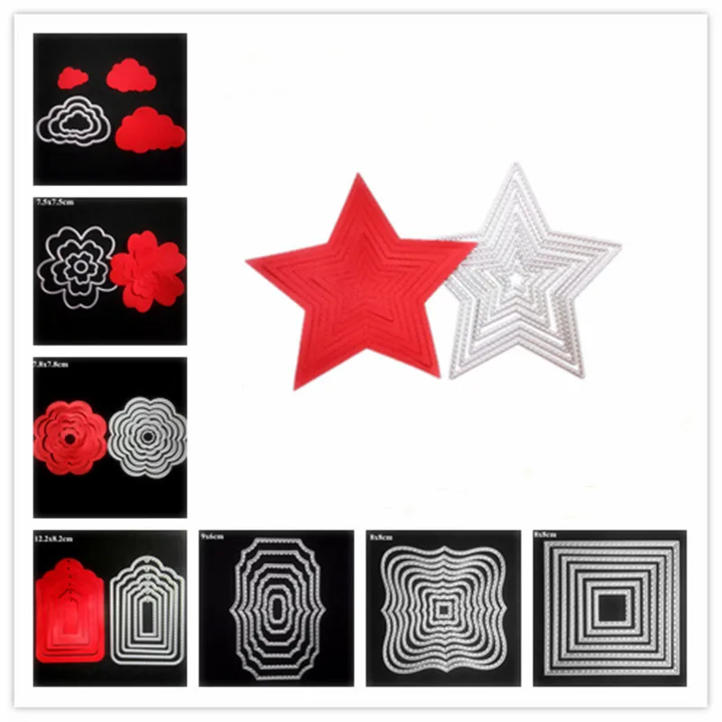 11 Designs Frame Set Metal Cutting Dies Stencils For DIY Scrapbooking Paper Cards Photo Album Decorative Craft Dies Cuttings