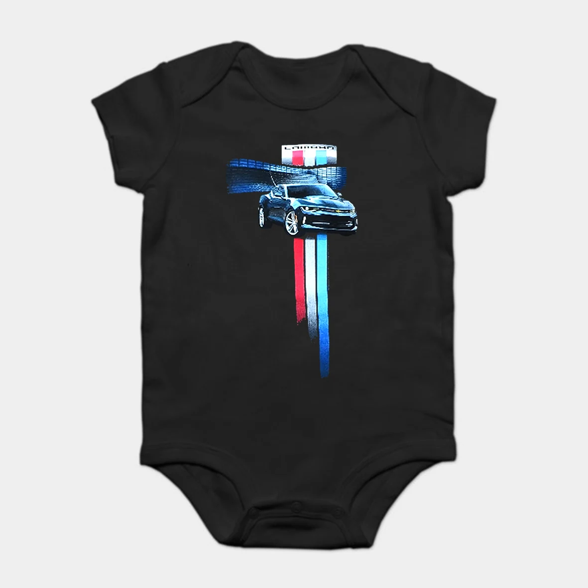 

Baby Onesie Baby Bodysuits kid t shirt Summer Fashion New Camaro Generation Racinger Stripe Black Cotton