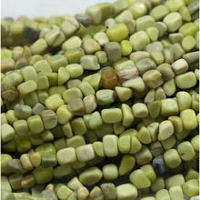 Натуральный зеленый желтый желтая яшма Малый самородок Форма Бусины Fit Ювелирные изделия 1" 03868