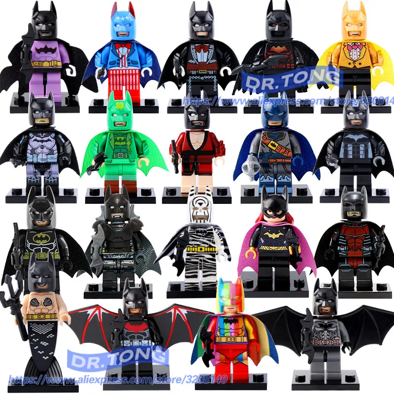 

2018 19PCS/LOT Batman Utility Belts Movie Collection Batman Mini Dolls Batmobile Building Blocks Children Gift Toys