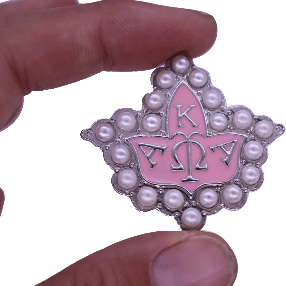 

Pink Enamel Pearl AKA Brooch Greek Letter AKA IVY Sororoity Fraternity Brooch Jewelry For Women Sisterhood Jewelry