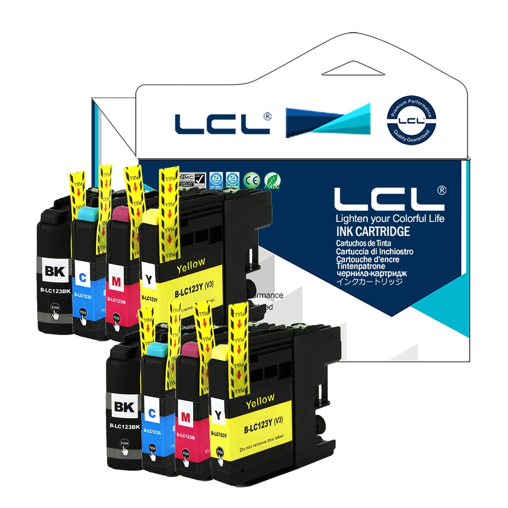 

LCL LC121 LC123 LC123BK LC123C LC123M LC123Y (8-Pack) Ink Cartridge Compatible for Brother MFC-J4410DW/J4510DW/J4610DW /J4710DW