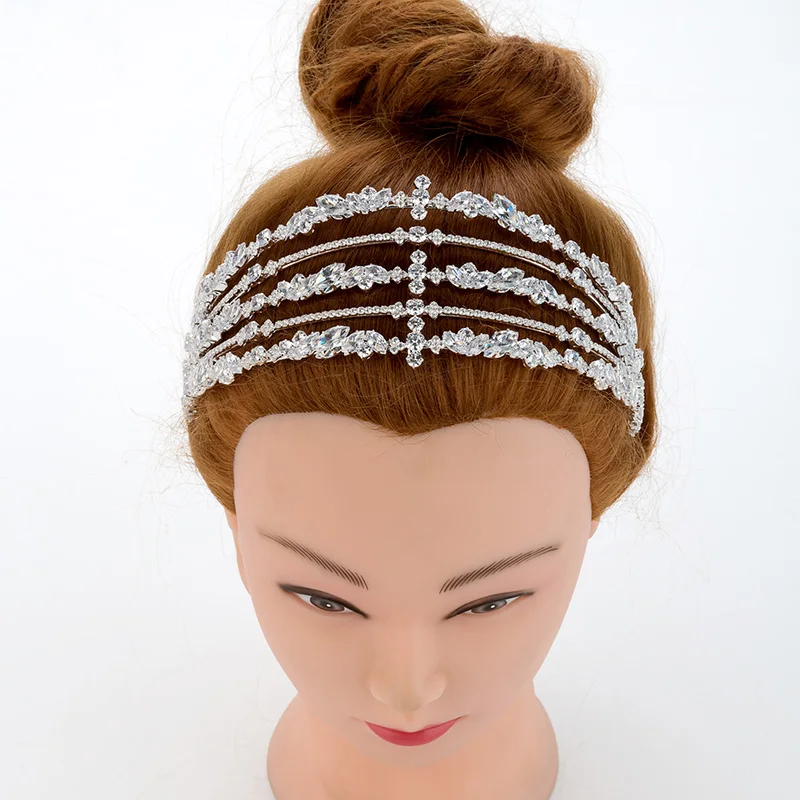 Hadiyana Luxury Cubic Zirconia Wedding Tiara Crown Bride Hair Accessories Tiaras High Quality Princess Crown Party BC4721