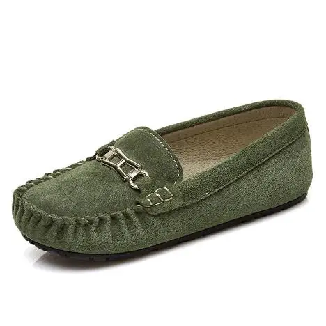 Новинка весны Туфли без каблуков Повседневная детская обувь для мальчиков и девочек, кожаная обувь Студенческая обувь, без шнуровки, Мокасины, детские, из натуральной кожи, обувь с кисточками, 04 - Цвет: 6501 Army Green
